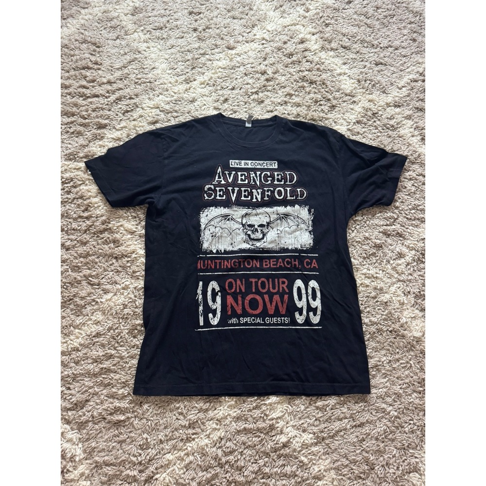 Avenged Sevenfold T Shirt XL Black Deathbat Huntington Beach 1999 Tour Graphic